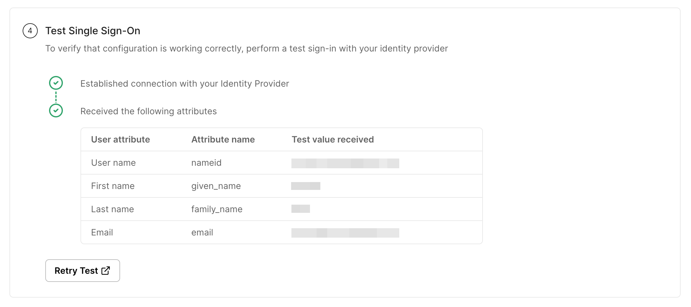 Test SSO Configuration
