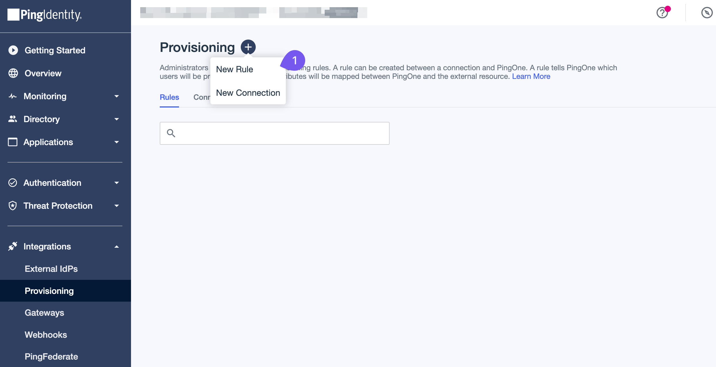 Creating a new provisioning rule