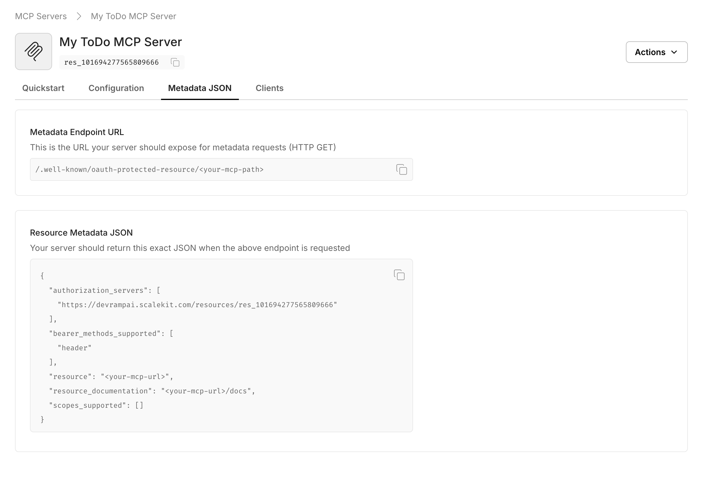 Resource Metadata Information